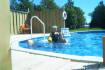 Having fun in the pool in Brackley Beach, PEI